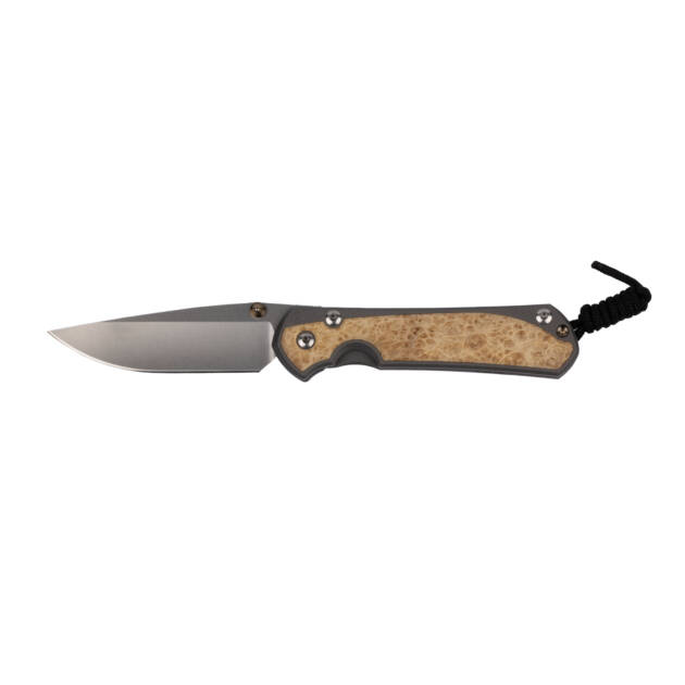 Chris Reeve Knives Large Sebenza 31 Drop Point – CPM S45VN, Box Elder Burl Inlay, Titanium Frame (October 2021)
