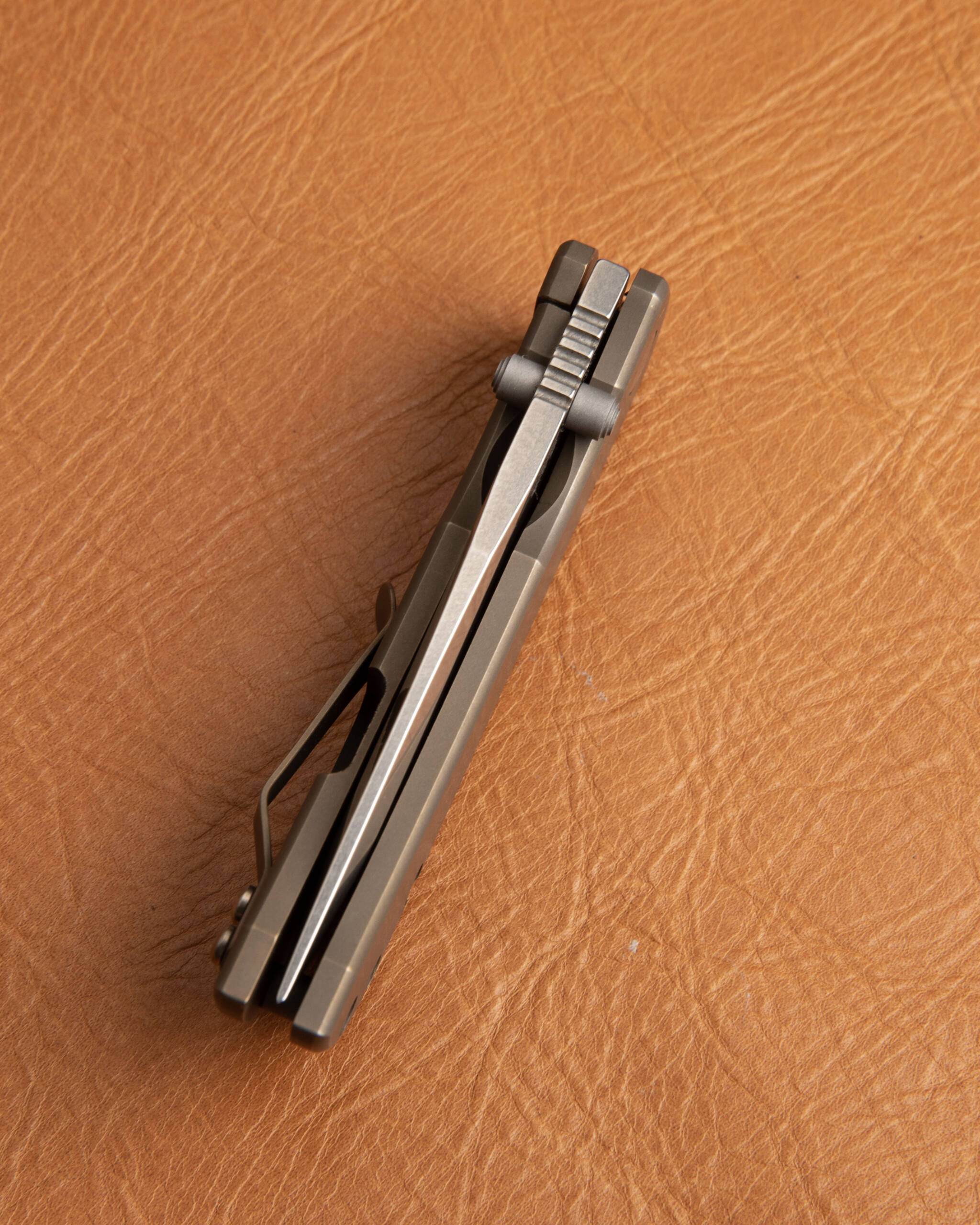 MCNEES Custom Knives MAC 2 / Satin Stonewashed Blade / Bronze Ano Handle - Image 6