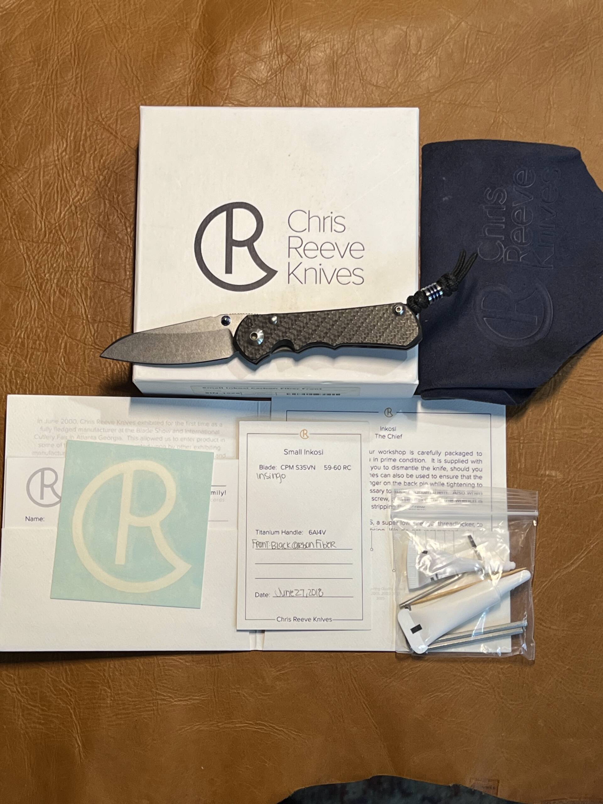 Chris Reeve Knives Small Inkosi Carbon Fiber Front Insingo – SIN-1026 (CPM S35VN) - Image 8