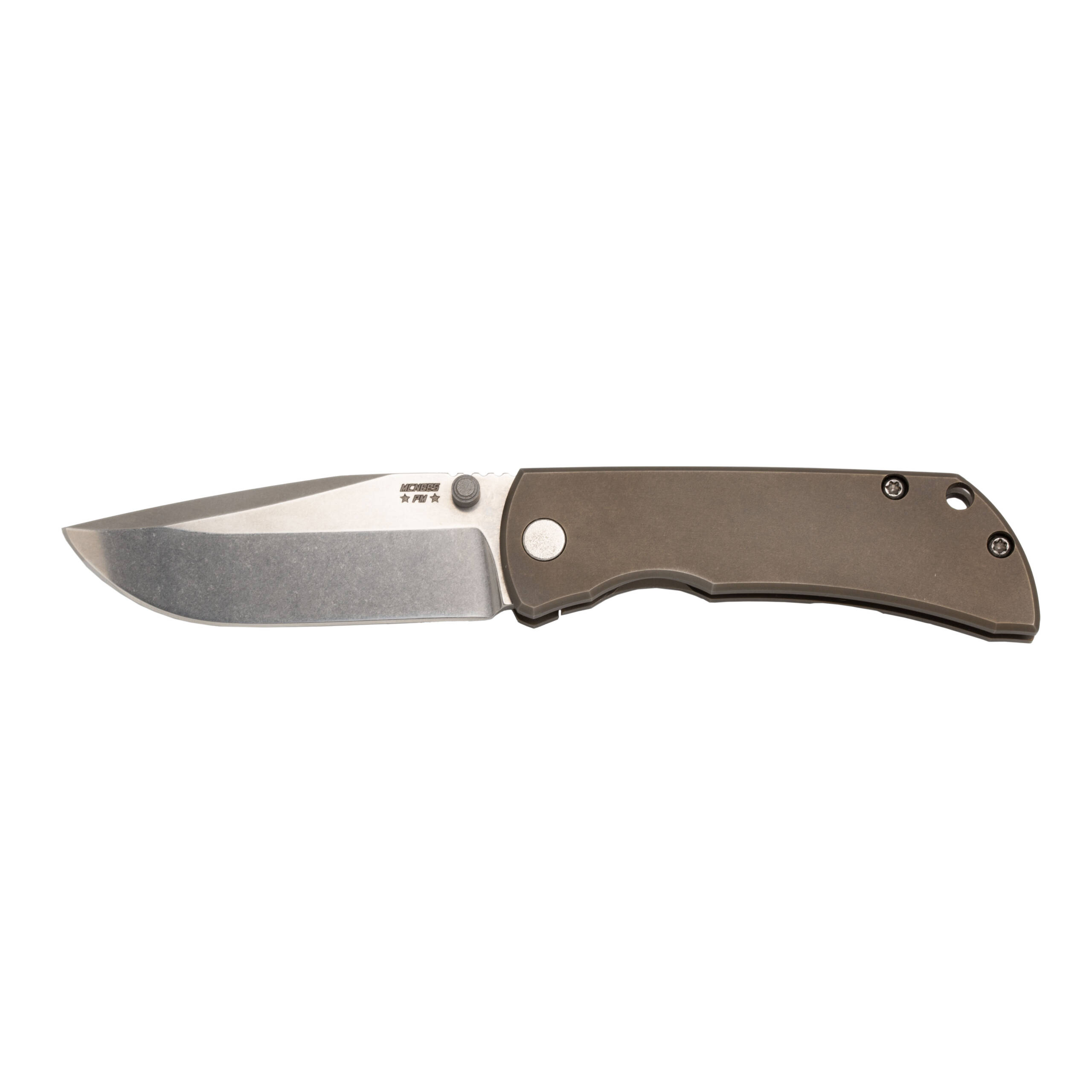 MCNEES Custom Knives MAC 2 / Satin Stonewashed Blade / Bronze Ano Handle
