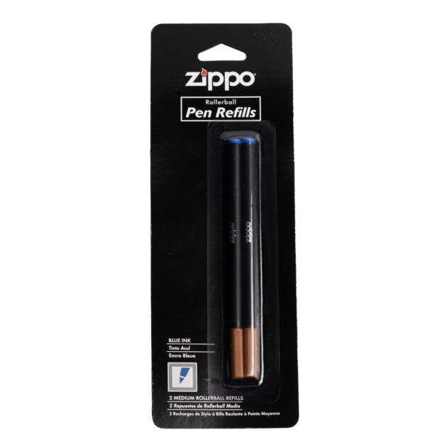 Zippo Ink Pen Refill 2-Pack – Medium Rollerball, Blue Ink