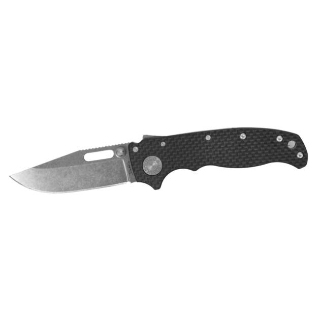 Demko AD20.5 Shark Lock 3.2" CPM-3V Clip Point Blade, Smooth Carbon Fiber Handles 3V